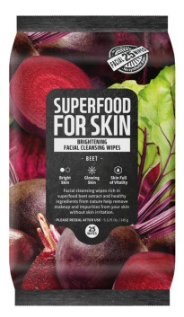 Superfood For Skin Brightening Facial Cleansing Wipes (Beet)