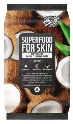  Superfood For Skin Moisturizing Facial Cleansing Wipes (Coconut)