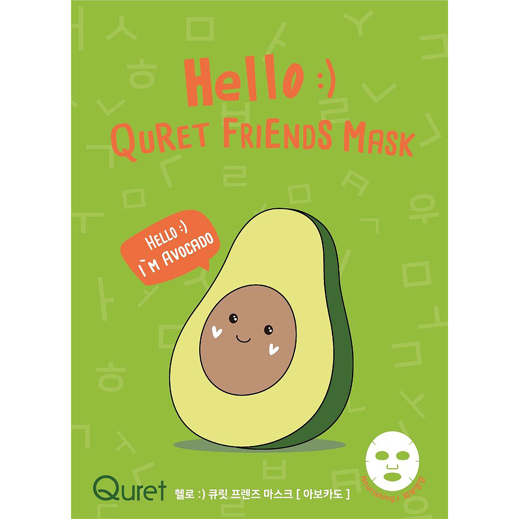 [8809632520731] Hello :) Quret Friends Mask - Avocado