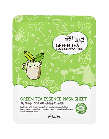 [8809386880440] PURE SKIN ESSENCE MASK SHEET GREEN TEA