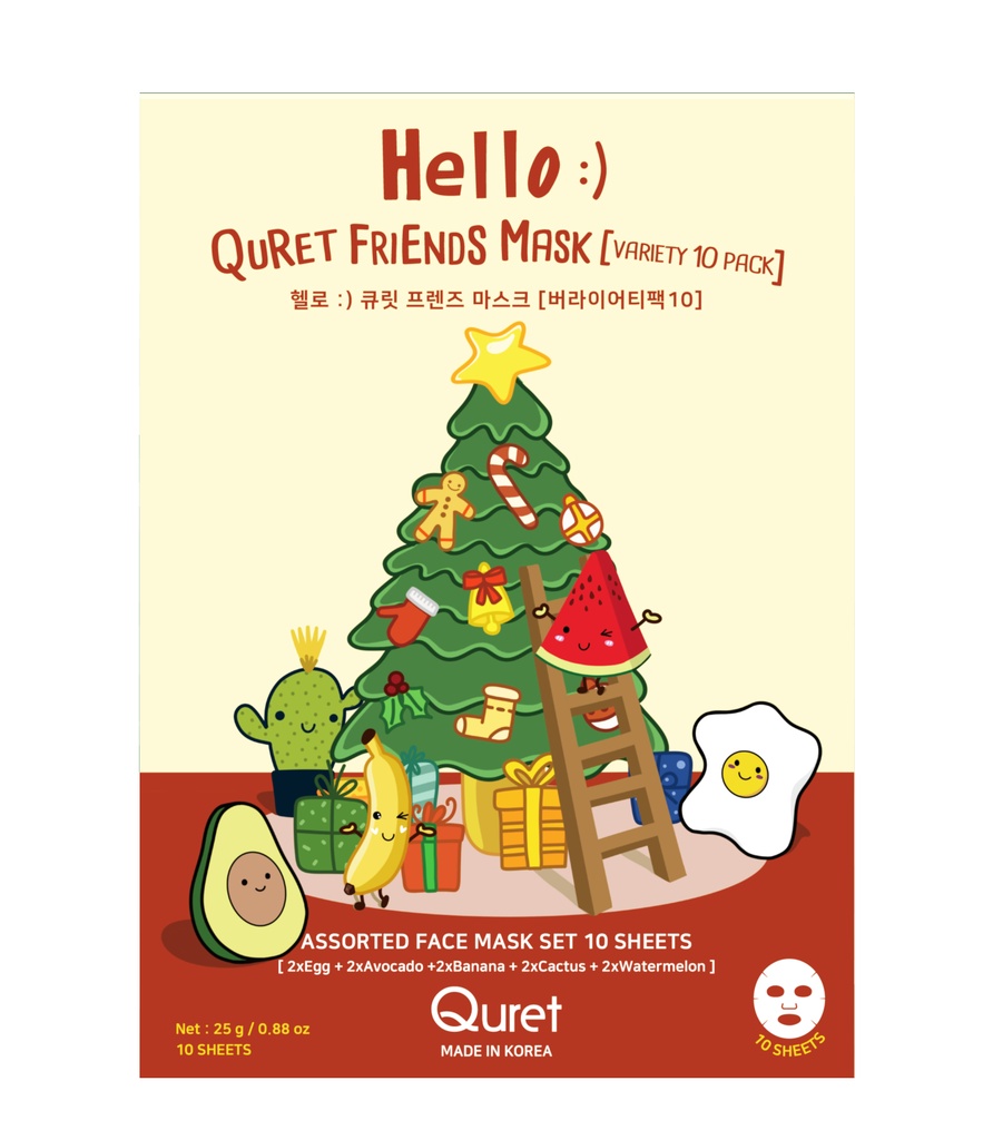 [8809632521912]   Hello :) Quret Friends Mask [Variety 10 Pack]