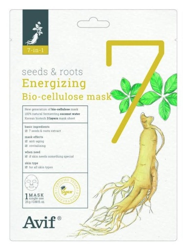 [8809384276993] 7-IN-1 SEEDS &amp; ROOTS ENERGIZING BIO-CELLULOSE MASK