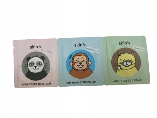 [1003-50121] Animal BB cream ( Dark panda, angry cat, dry monkey) 1g pouch set